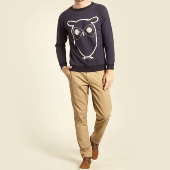 Navy Owl Sweatshirt Designed by Knowledge Cotton Apparel men’s sweater - Picture 4 of 8